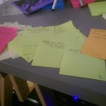 Some sample sticky notes. You can see Orange is my 'exercise' color. I should really be doing more orange tasks.